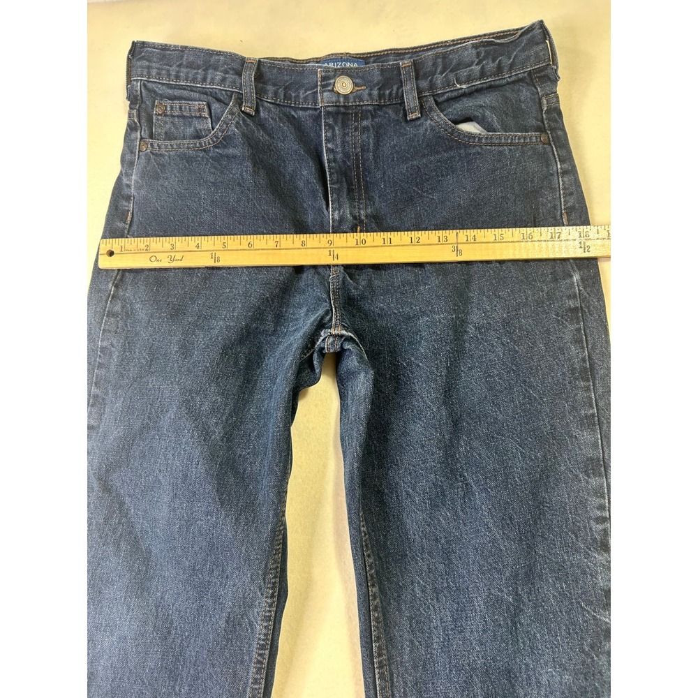 Arizona Jean Co Boys Husky Jeans Size 18 Dark Wash Cotton Denim Straight Leg - Picture 6 of 9